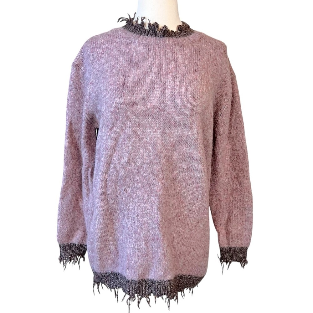 Kerisma Angora Blend Distressed Hem Sweater